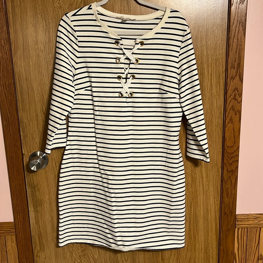 Boston Proper Striped Grommet dress size L